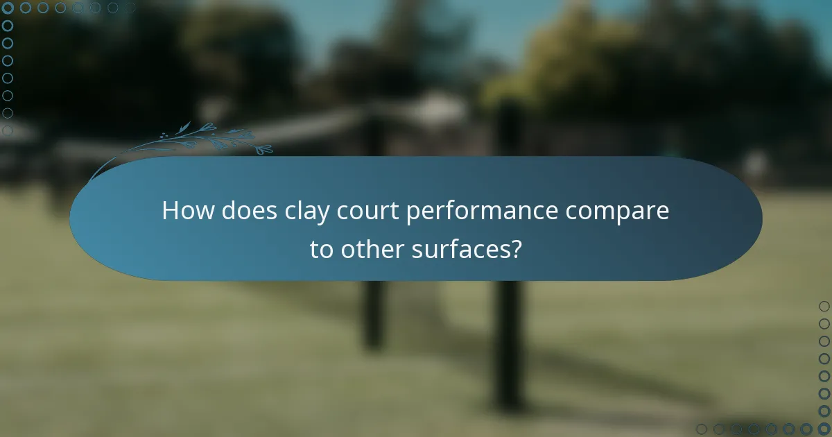 How does clay court performance compare to other surfaces?