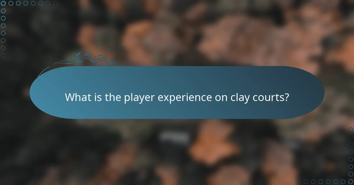 What is the player experience on clay courts?