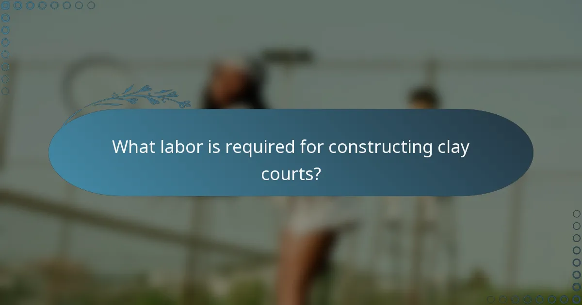 What labor is required for constructing clay courts?