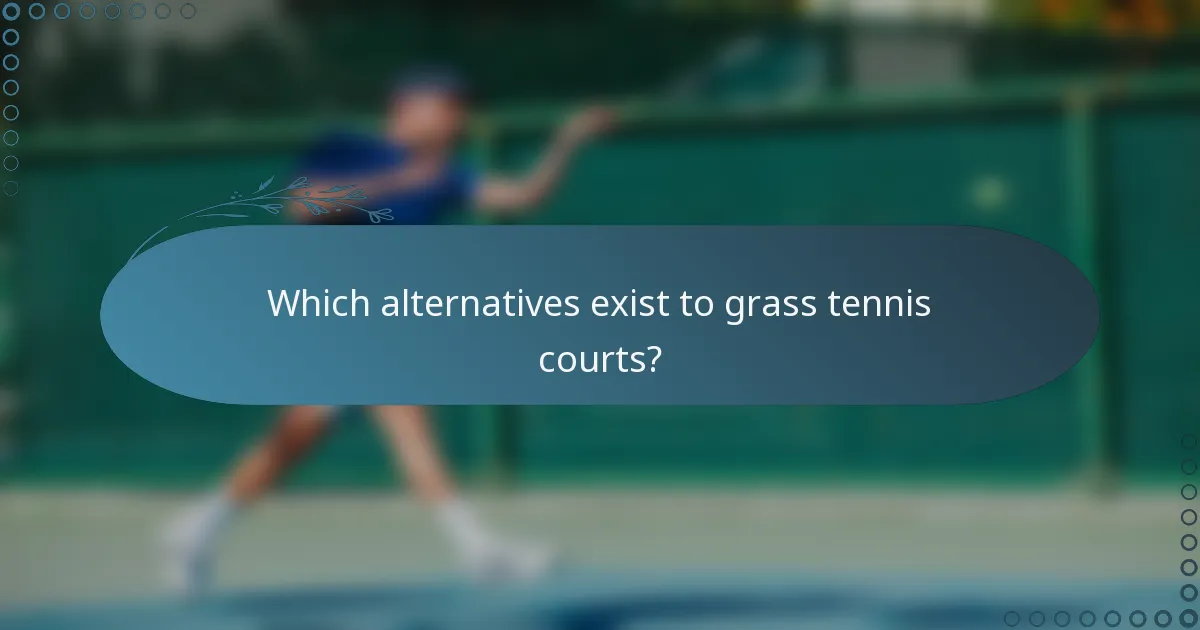 Which alternatives exist to grass tennis courts?